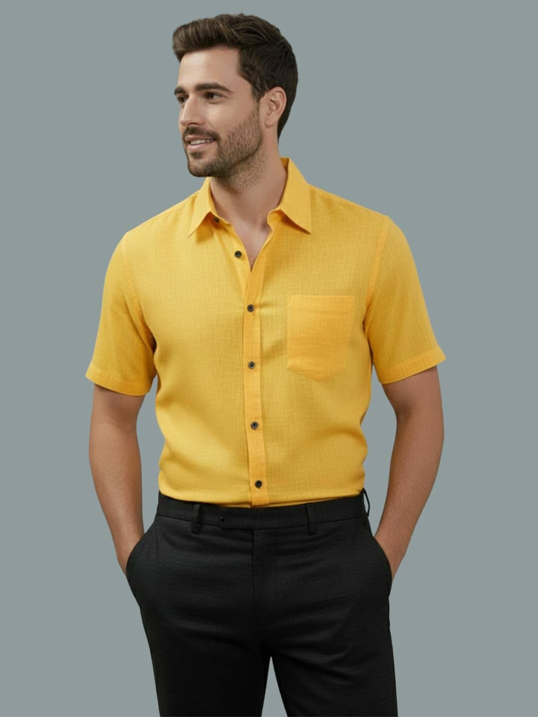 UNI VIBE Cotton Blend Slim Fit Solids Half Sleeves Men's Casual Shirt - White ( Pack of 1 )