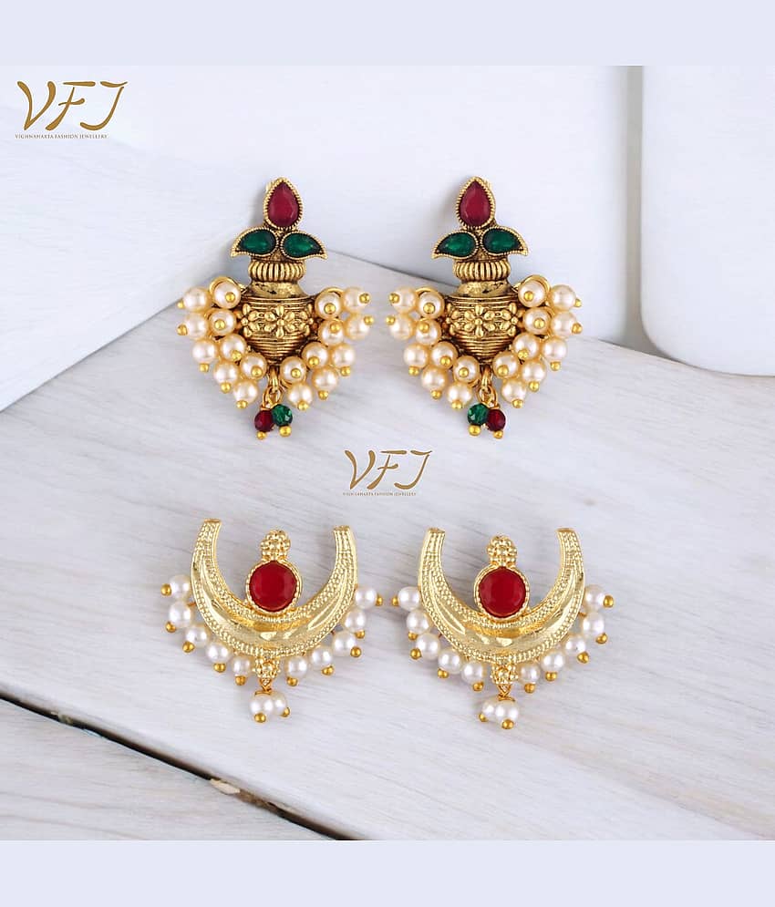 Vighnaharta Golden EarCuff Earrings ( Pack of 2 ) - Earrings | Buy online on ZillyBuy
