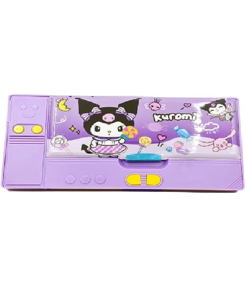 Freedy Pencil Box with Magnetic Type –Stationery Organizer for School Kids, Boys & Girls Durable Plastic, Button Operated Dual Side Case any random color and design will sent C - Stationery | Buy online on ZillyBuy