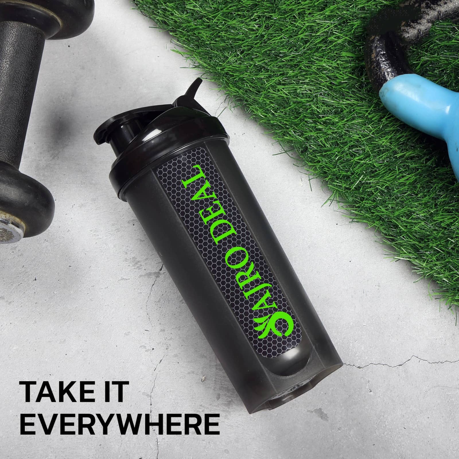 AJRO DEAL Plastic Black 700 mL Shaker ( Pack of 1 ) - Sports and Fitness Equipment | Buy online on ZillyBuy