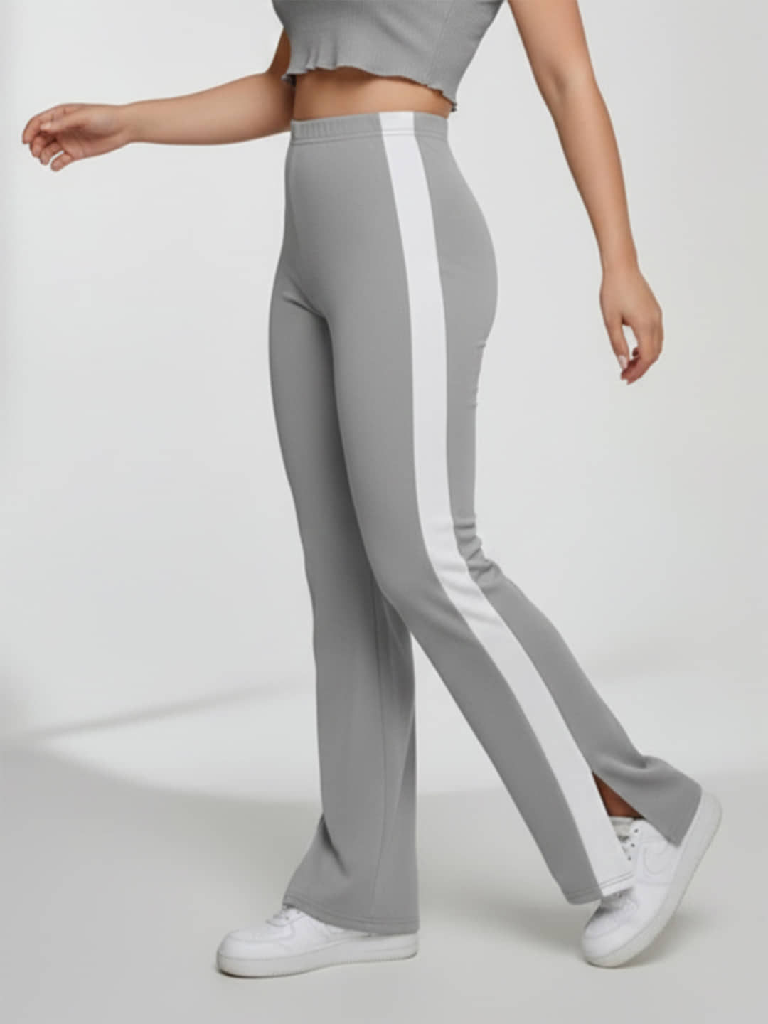 DTR FASHION Women Cotton Blend Korean Trousers ( Grey ) - Trousers | Buy online on ZillyBuy