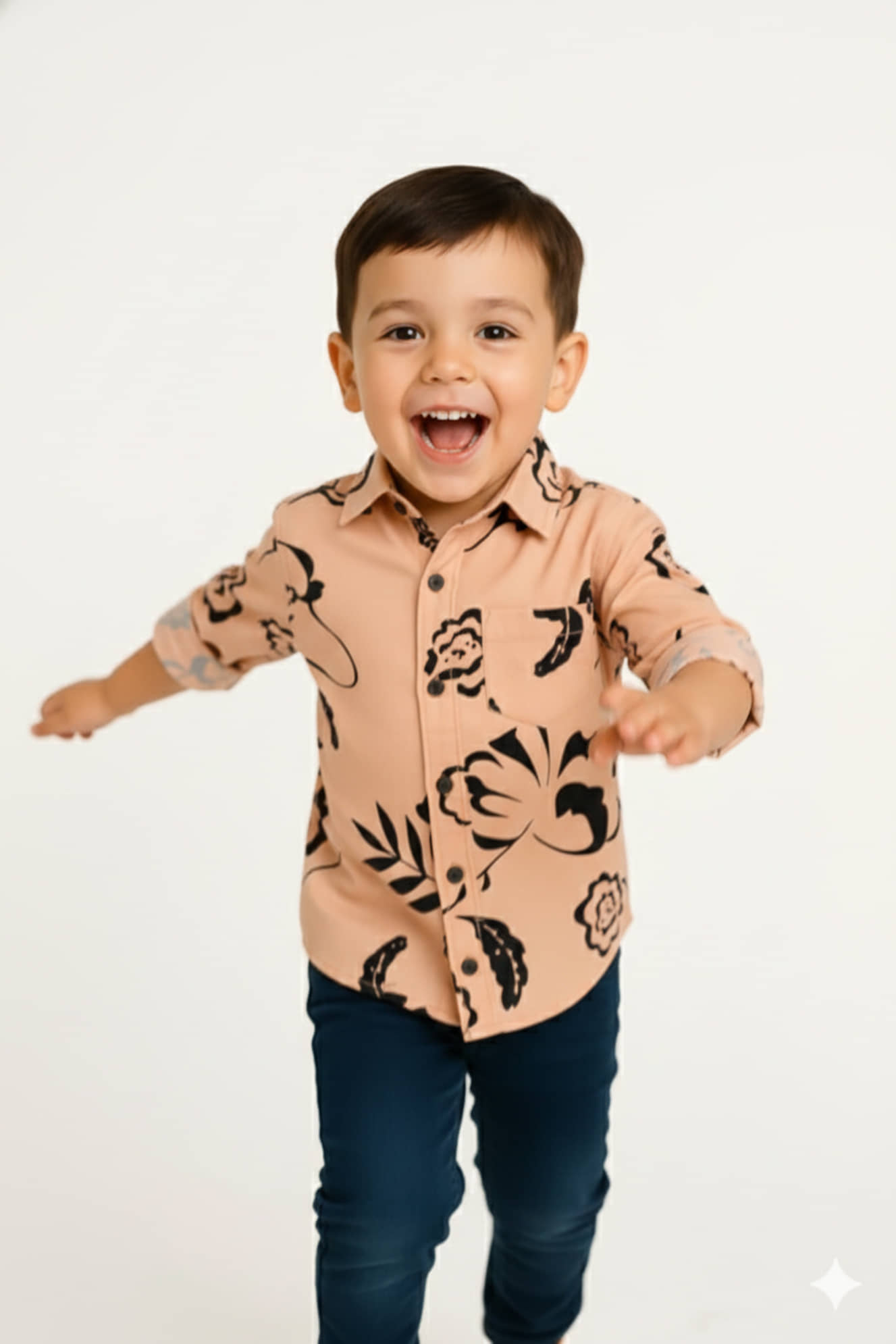 KIDS CLUB Pack of 1 Boys 100% Cotton Full Sleeves Shirt ( Rust )