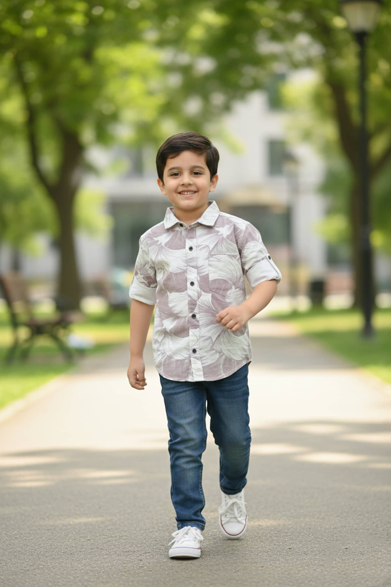 KIDS CLUB Pack of 1 Boys 100% Cotton Full Sleeves Shirt ( Metallic Silver )