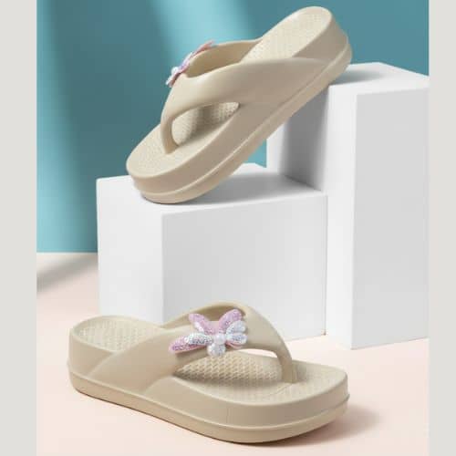 ZOOMBIE Beige Women's Slide Flip Flop