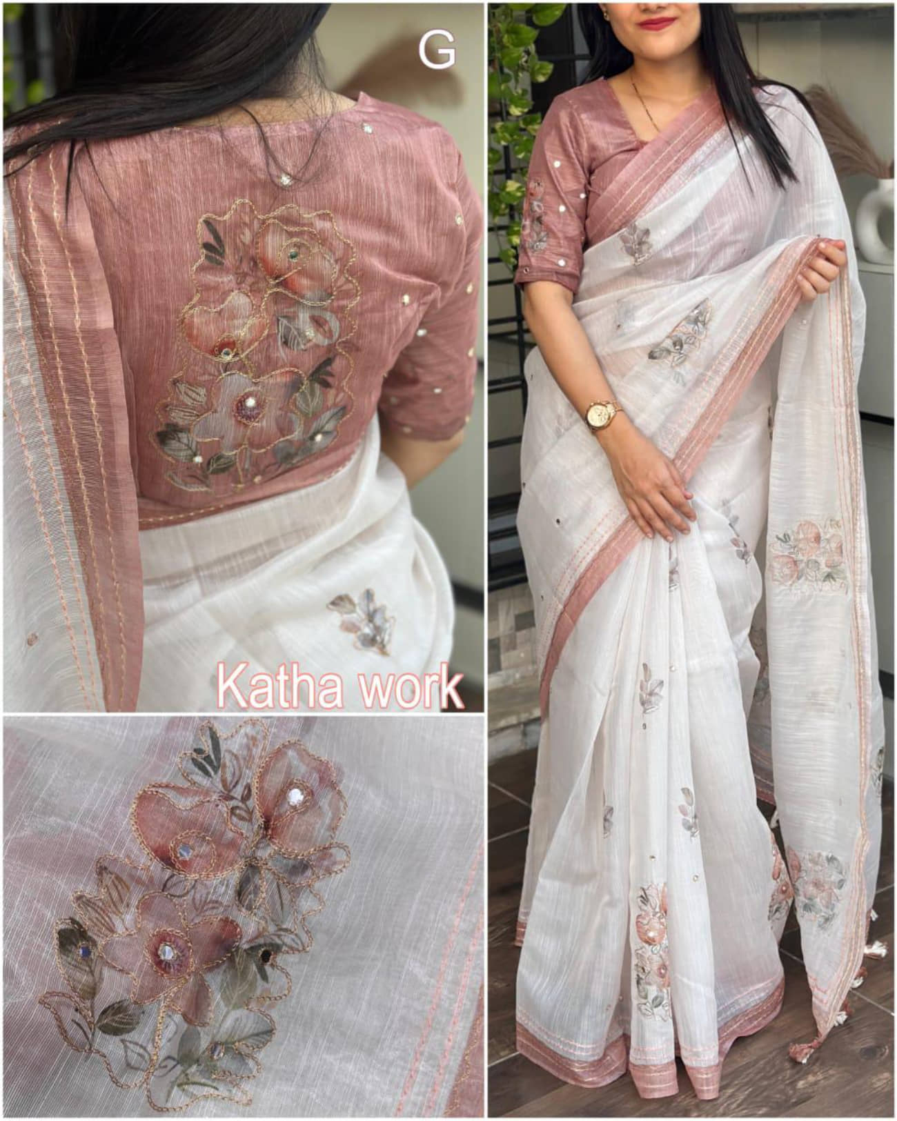 supalee Tex Linen Printed Regular Saree With Unstitched Blouse Piece ( Multicolor ) - Sarees | Buy online on ZillyBuy