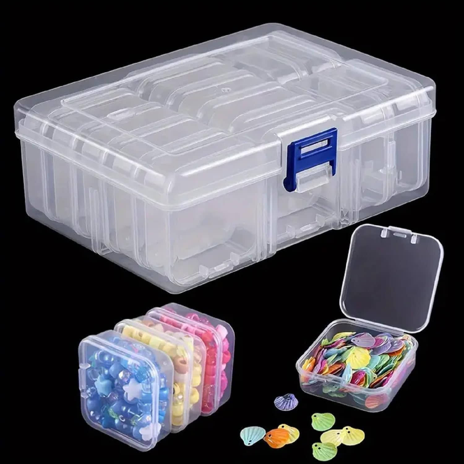 15 Pcs Jewellery Organizers Box Set, Organizer Storage Box Plastic for Earrings, Jewellery, Necklace, Beads, Used for Storing DIY Craft Organizers(1 Big + 14 Small) - Jewellery Sets | Buy online on ZillyBuy