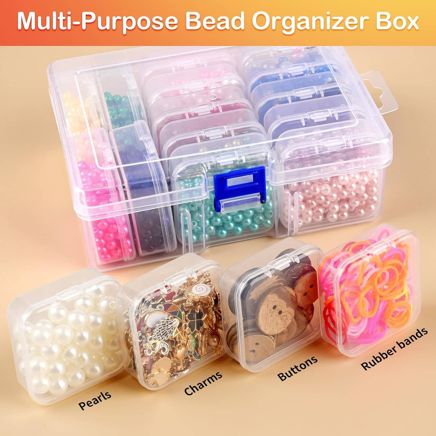 15 Pcs Jewellery Organizers Box Set, Organizer Storage Box Plastic for Earrings, Jewellery, Necklace, Beads, Used for Storing DIY Craft Organizers(1 Big + 14 Small) - Jewellery Sets | Buy online on ZillyBuy