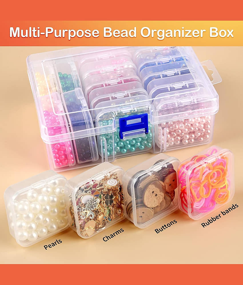 15 Pcs Jewellery Organizers Box Set, Organizer Storage Box Plastic for Earrings, Jewellery, Necklace, Beads, Used for Storing DIY Craft Organizers(1 Big + 14 Small) - Jewellery Sets | Buy online on ZillyBuy