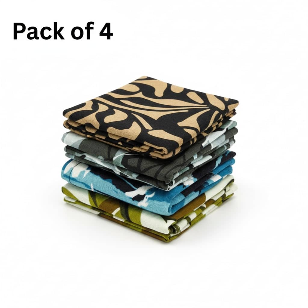 Rigo Multi Cotton Men's Handkerchief ( Pack of 4 )