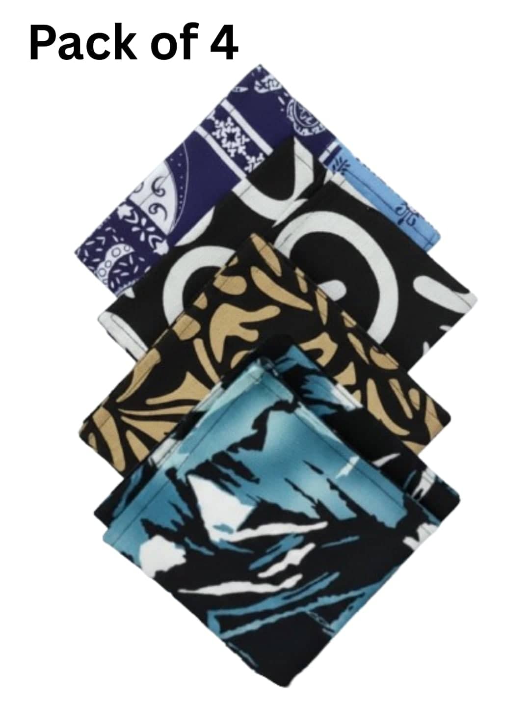 Rigo Multicolor Cotton Men's Pocket Square ( Pack of 4 )