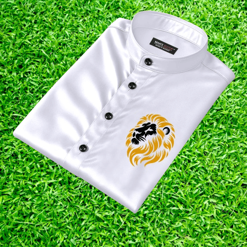 MAN'S SUITUP Satin Regular Fit Printed Full Sleeves Men's Casual Shirt - White ( Pack of 1 )