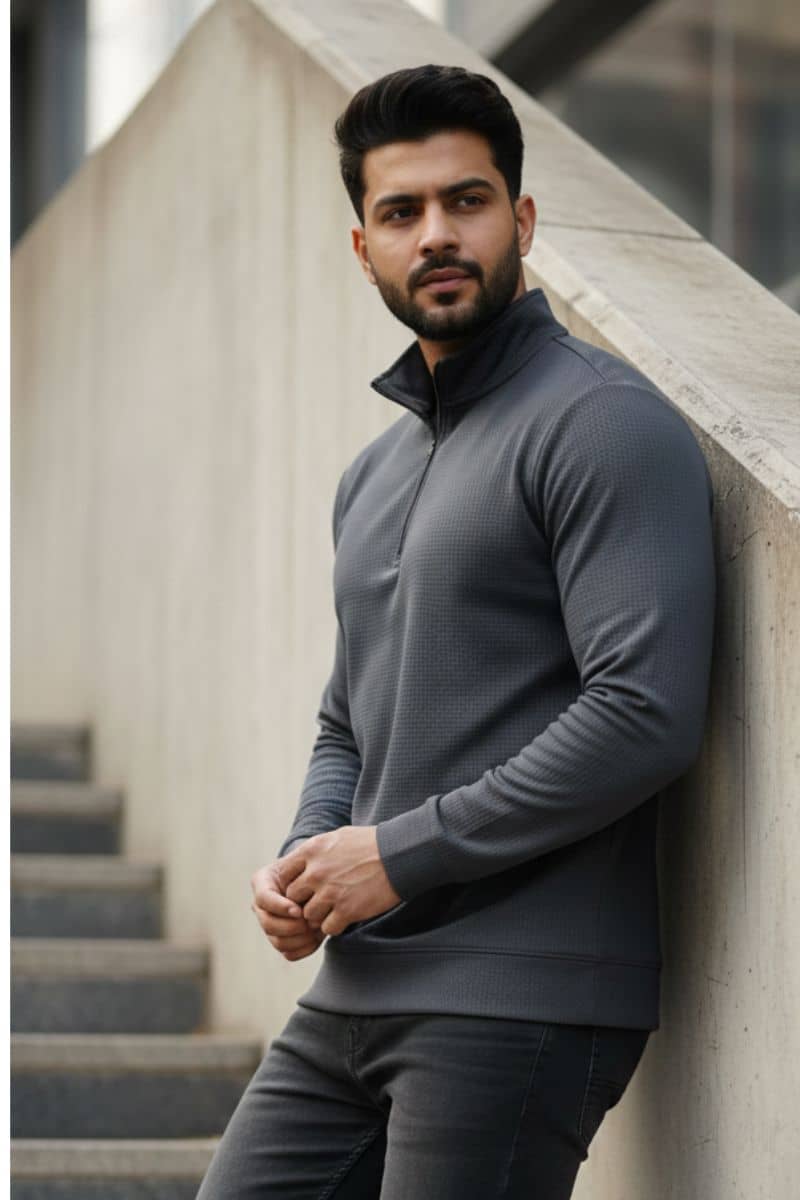 Parona Men Polyester Regular Fit Solid T-Shirt ( Grey )