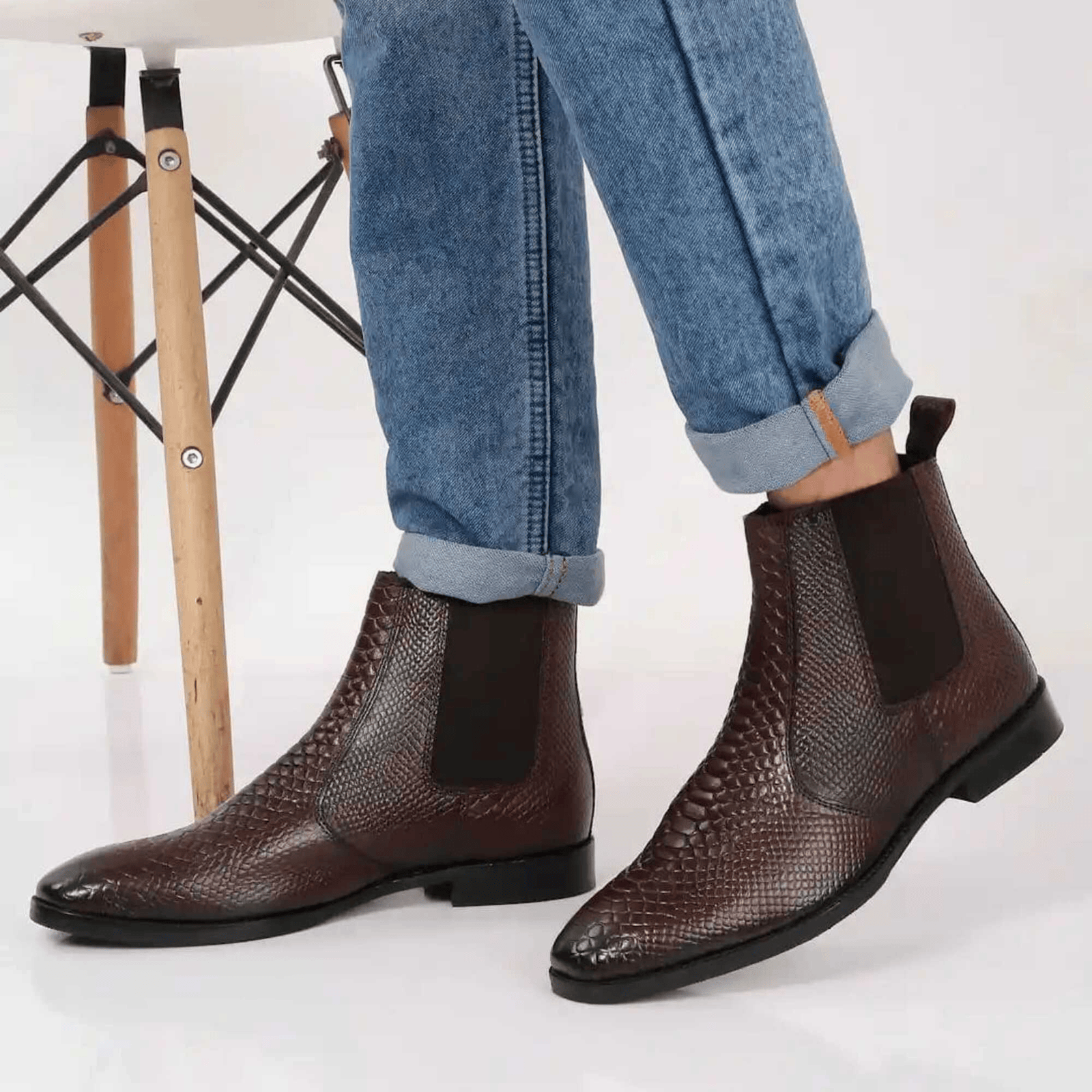 STALAG Black Men's Chelsea Boots