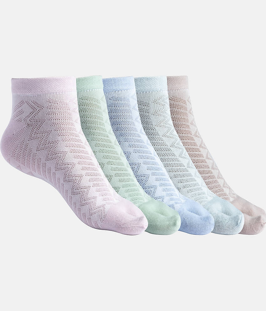 Texlon Pack of 5 Women's Cotton Blend Thumb Socks ( Multicolor ) - Socks | Buy online on ZillyBuy