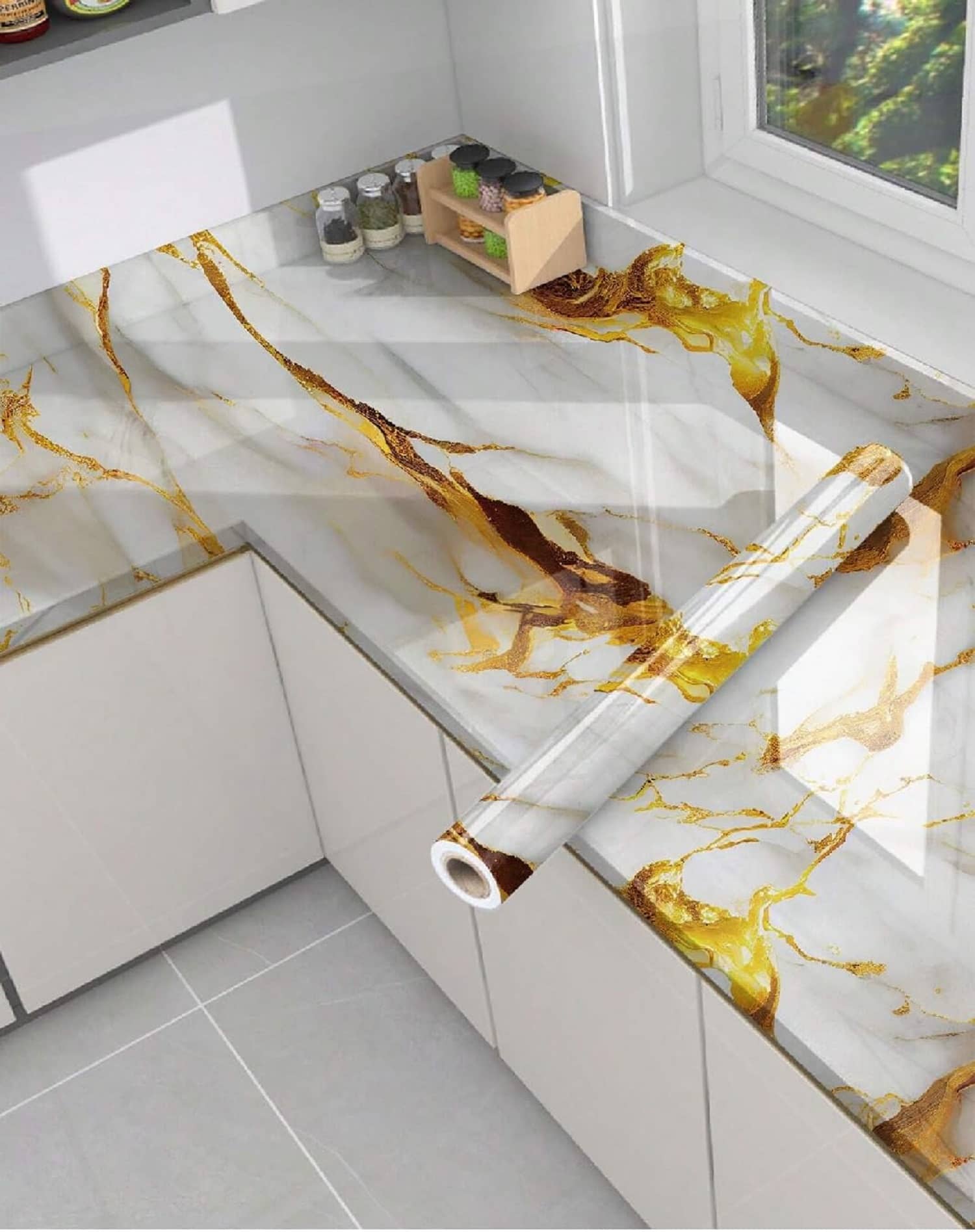 white gold marble foil wallpaper, white gold marble wallpaper roll, marble foil paper sticker, self adhesive marble wallpaper, peel and stick marble wall sticker, waterproof marble foil paper, kitchen bedroom wall decor, luxury marble contact paper