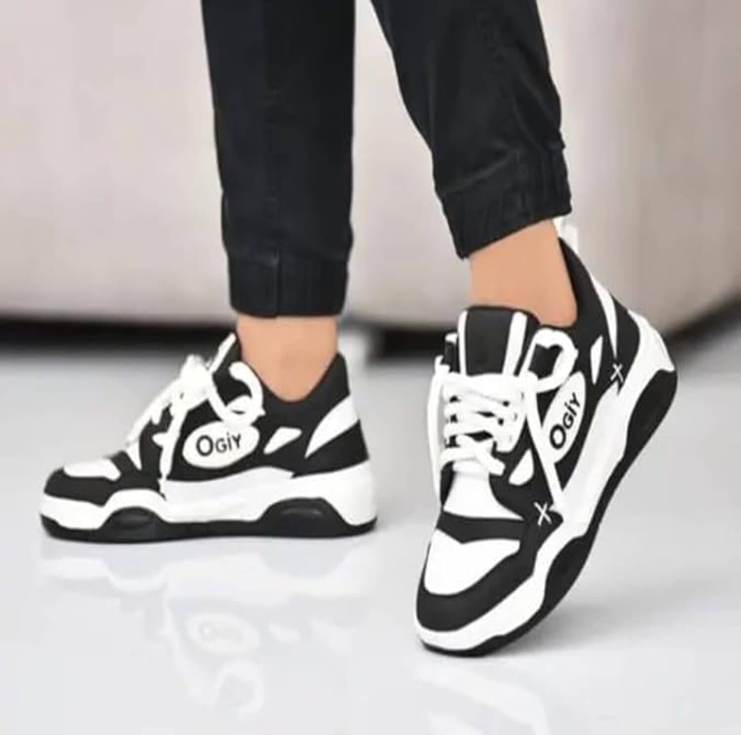 Fabbmate Lace Sneakers For Boys Black Men's Lifestyle Shoes - Casual Shoes | Buy online on ZillyBuy