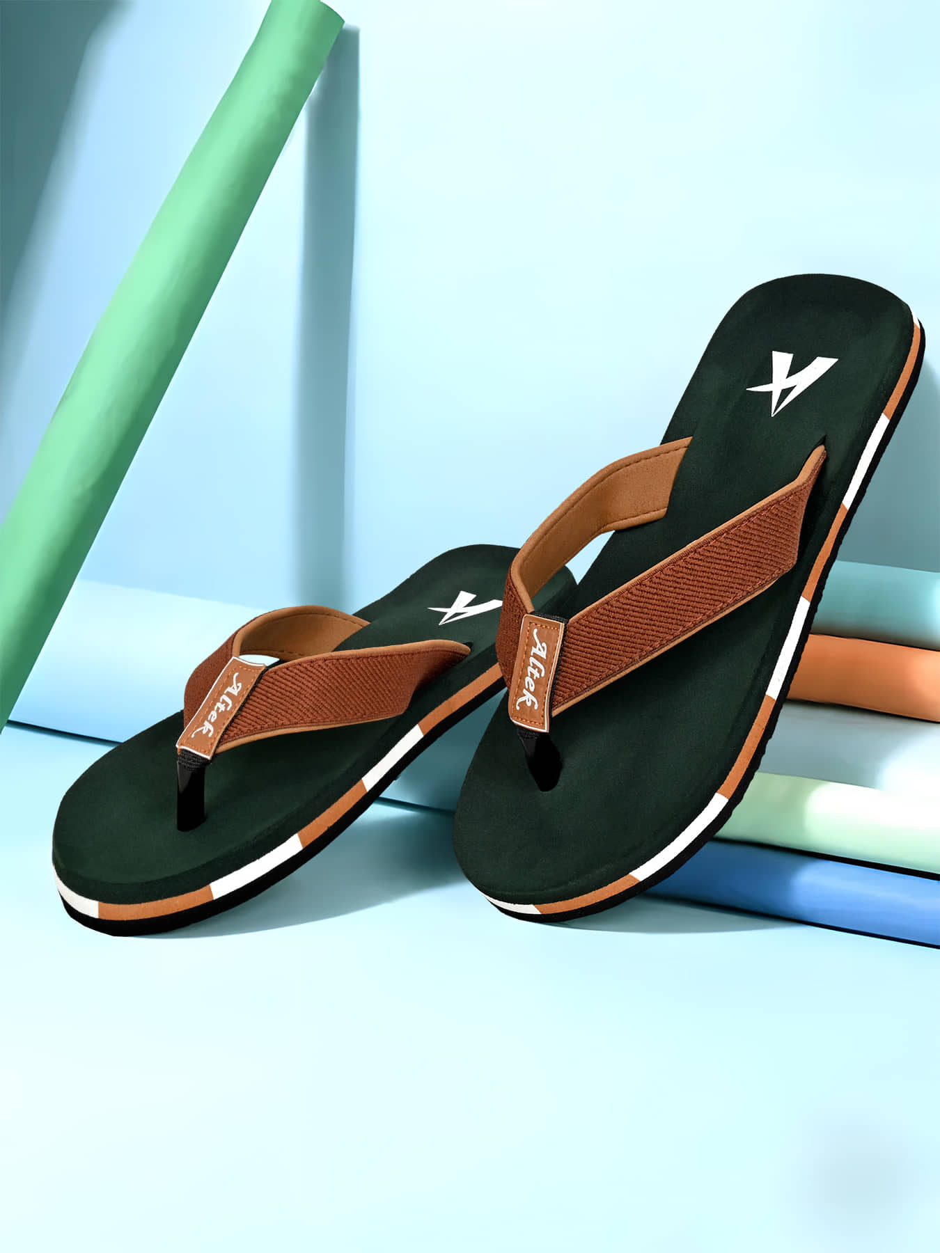 Altek Green Men's Thong Flip Flop