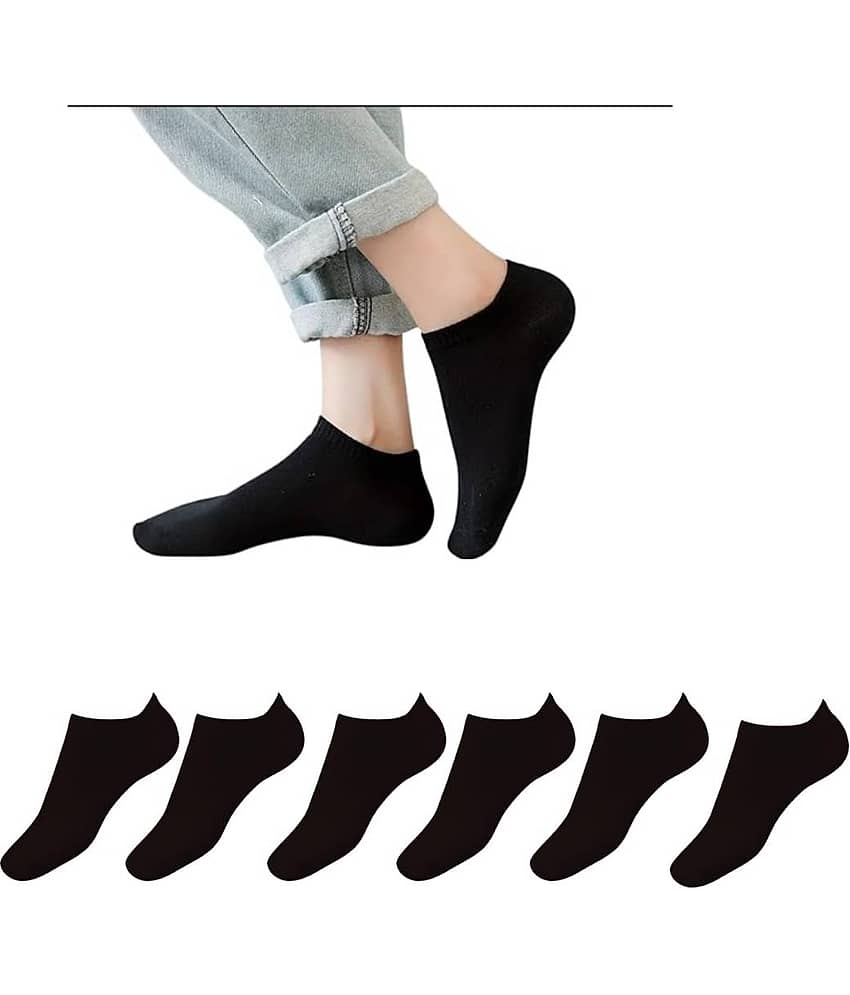 Benicia Pack of 6 Men's Cotton Blend Ankle Length Socks ( Black ) - Socks | Buy online on ZillyBuy