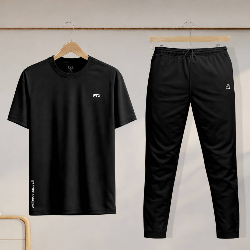 FTX Black Polyester Regular Fit Men's Tracksuit ( Pack of 1 )