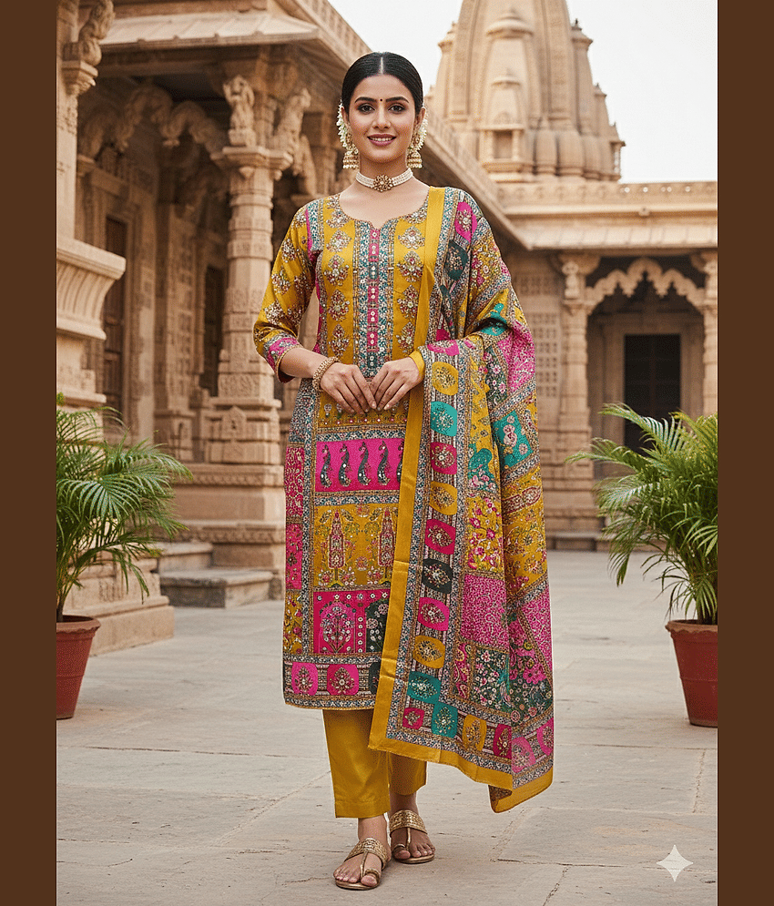 HL SILKMILLS Women's Silk Unstitched Salwar Suit - Unstitched Fabrics | Buy online on ZillyBuy