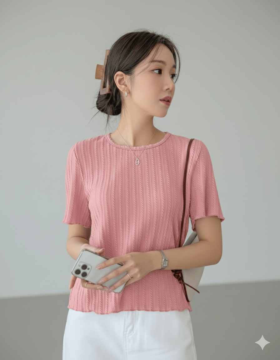 TarrenT HunT Women Cotton Blend Regular Fit Round Neck T-Shirt ( Pink )