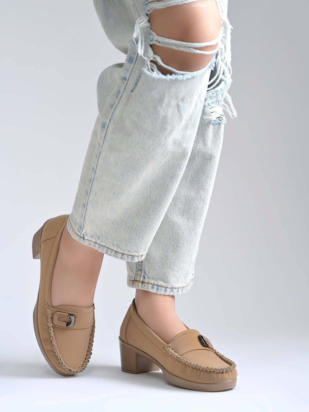 Shoetopia Beige Women's Loafers - Casual Shoes | Buy online on ZillyBuy