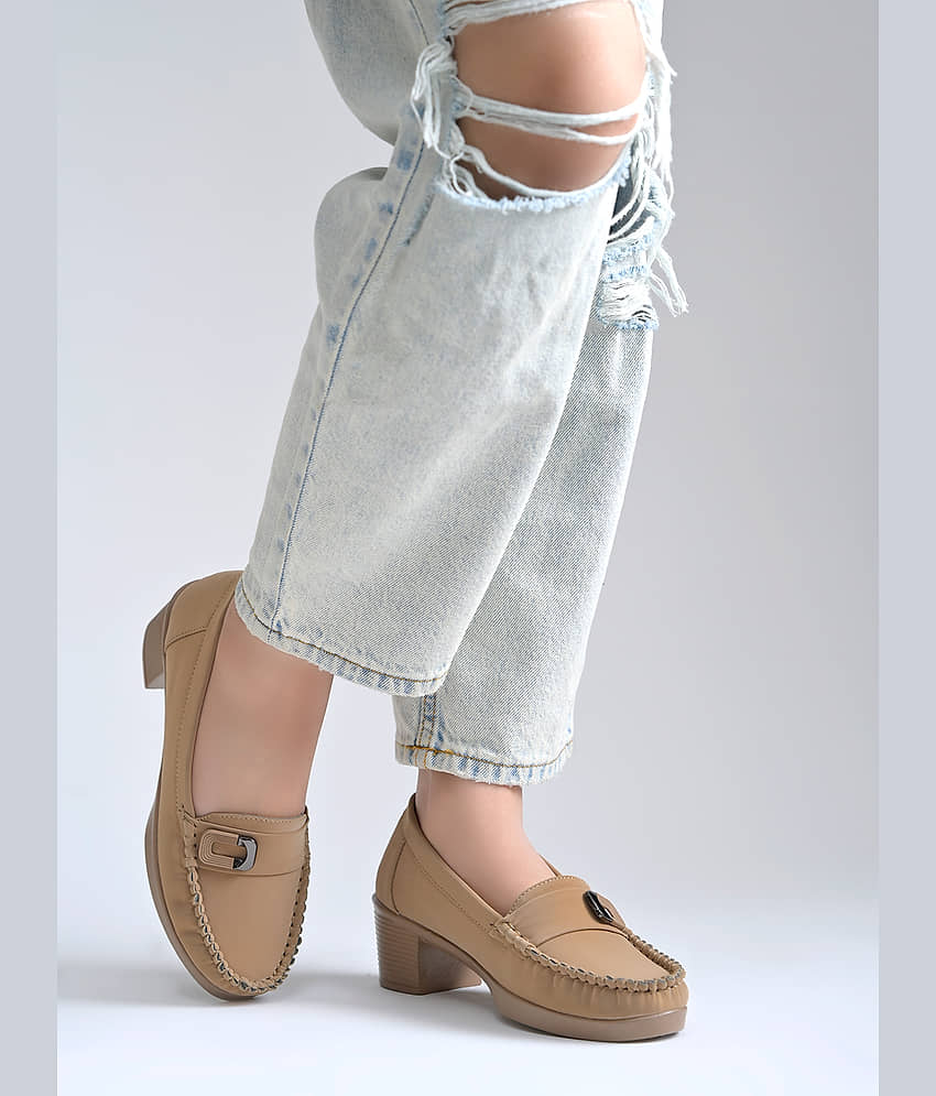 Shoetopia Beige Women's Loafers - Casual Shoes | Buy online on ZillyBuy