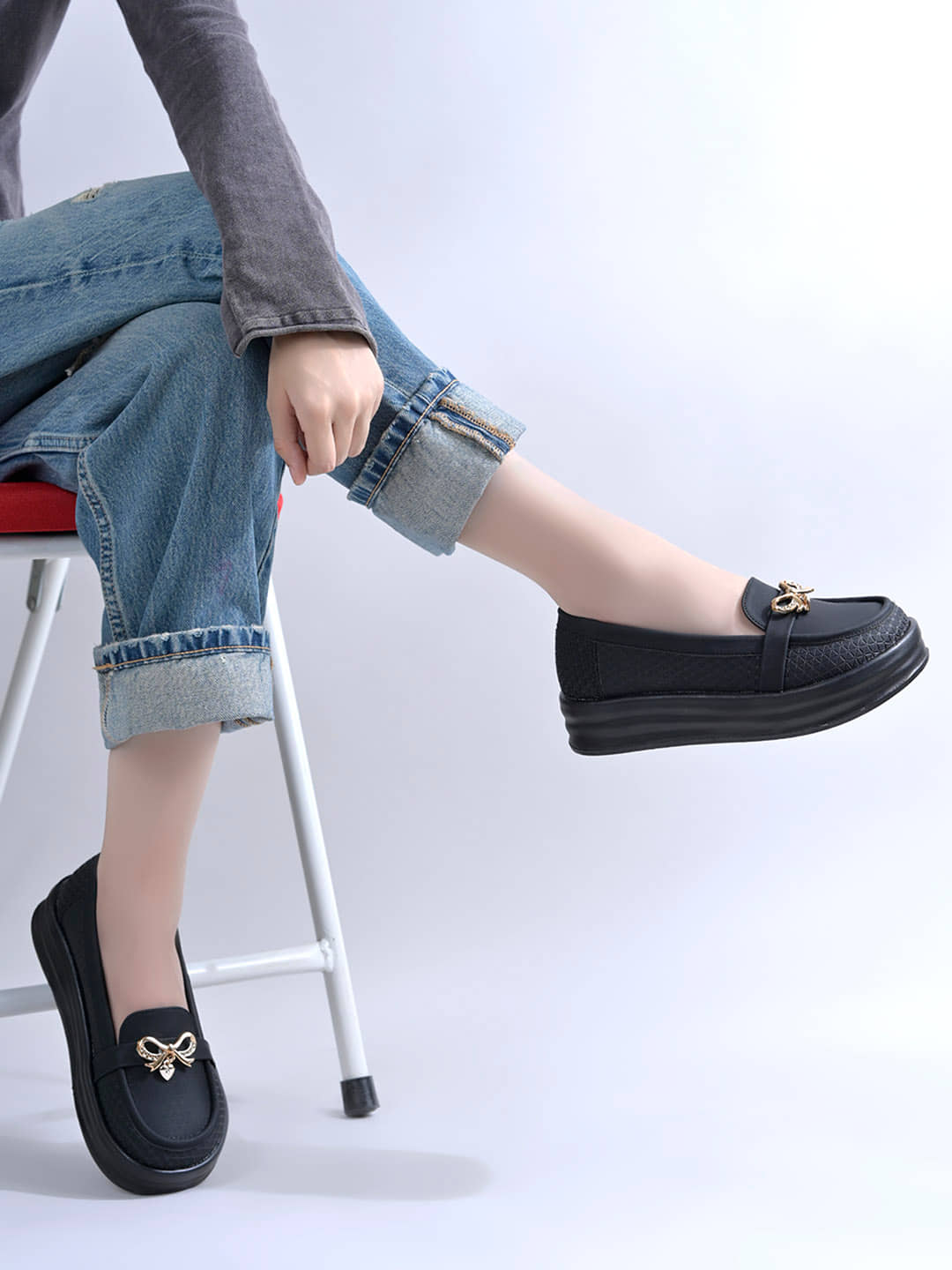 Shoetopia Black Women's Loafers - Casual Shoes | Buy online on ZillyBuy