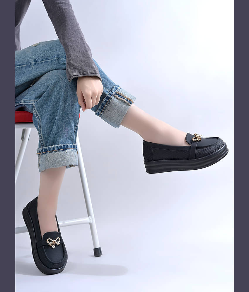 Shoetopia Black Women's Loafers - Casual Shoes | Buy online on ZillyBuy