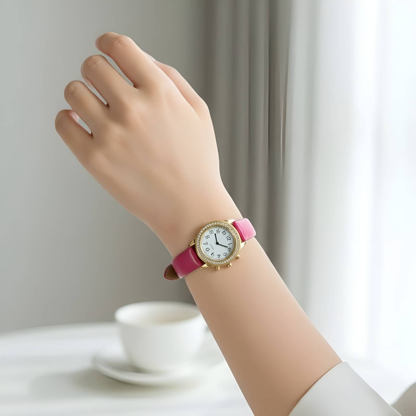 Cosmic Pink Leather Analog Womens Watch