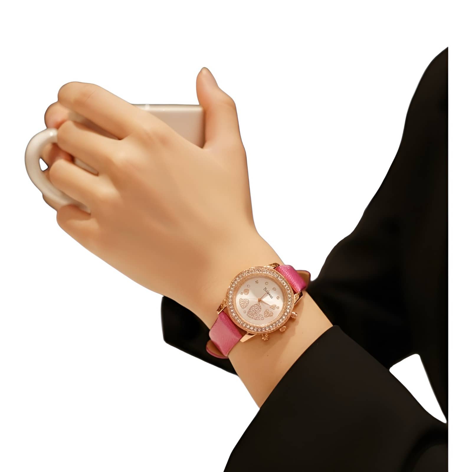 DECLASSE Pink Leather Analog Womens Watch