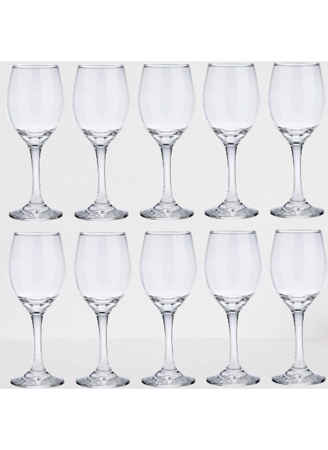AFAST Classic Whisky Glass Glass Plain Wine Glasses 250 ml ( Pack of 10 ) Transparent