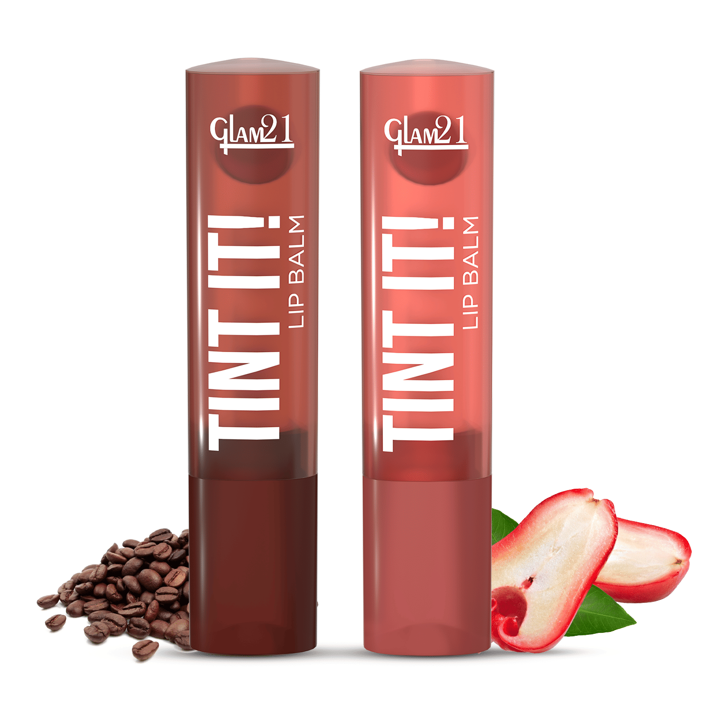 Glam21 Tint It Lipbalm Everyday Hydration With Spf15 & Vit-E | Shea Butter Avocado Oil Coffee Beans & Rose Apple Pack Of: 2, 7 G