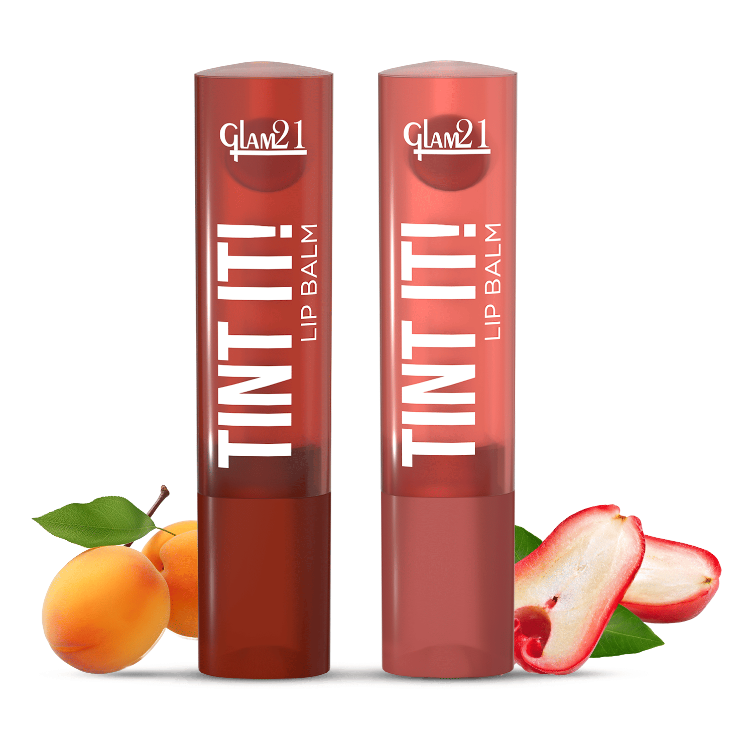 Glam21 Tint It Lipbalm Everyday Hydration With Spf15 & Vit-E | Shea Butter Avocado Oil Rose Apple & Apricot Pack Of: 2, 7 G