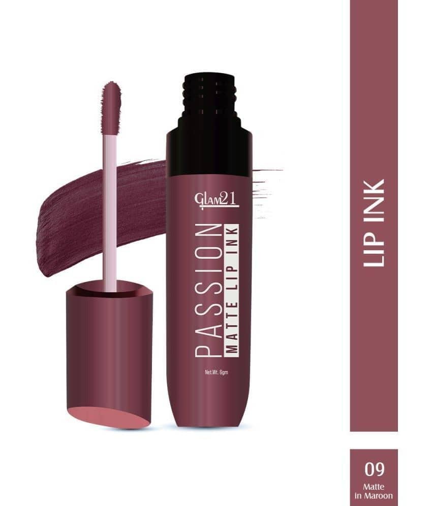 Glam21 Passion Matte Lip Ink Upto 12Hour Color Stay Lightweight & Comfortable 6gm Brick Pink-08