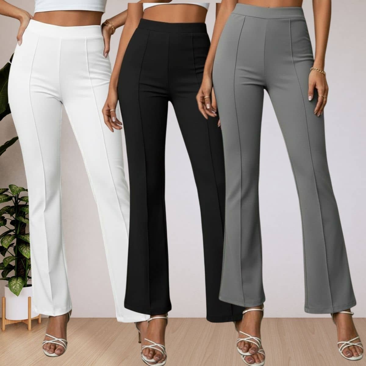 Kushi flyer Women Polyester Casual Trousers ( Multicolor 13 ) - Trousers | Buy online on ZillyBuy