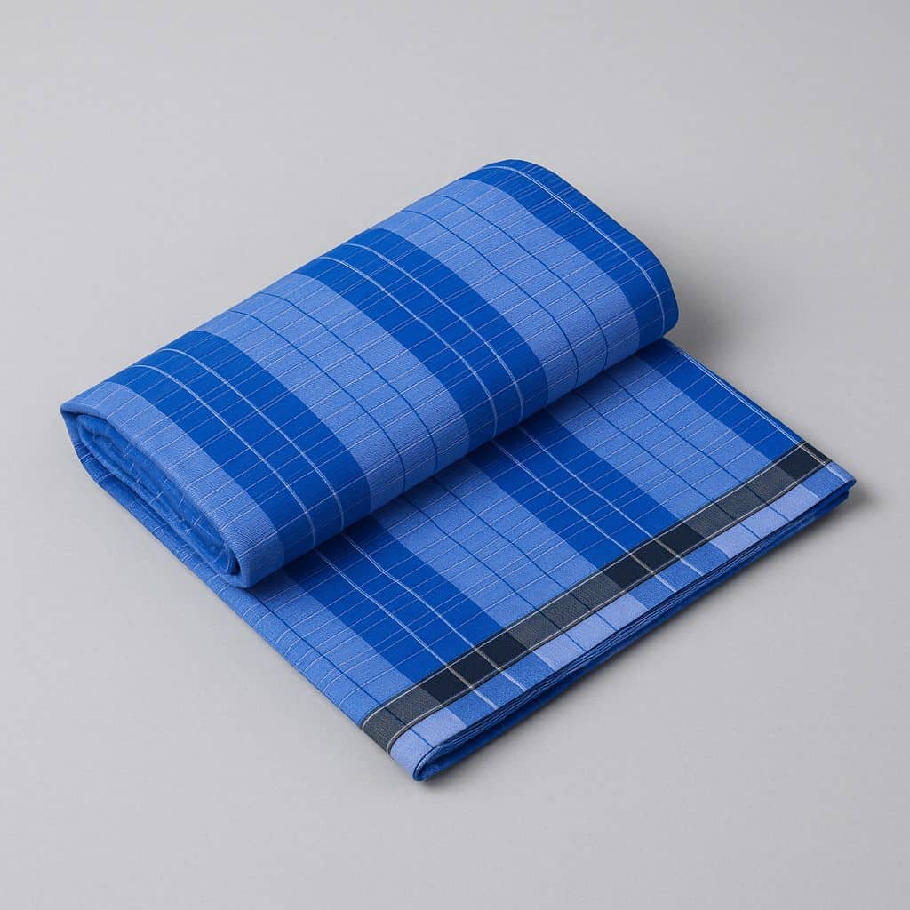 Shyam Handloom Cotton Men's Lungi Blue ( Pack of 1 )