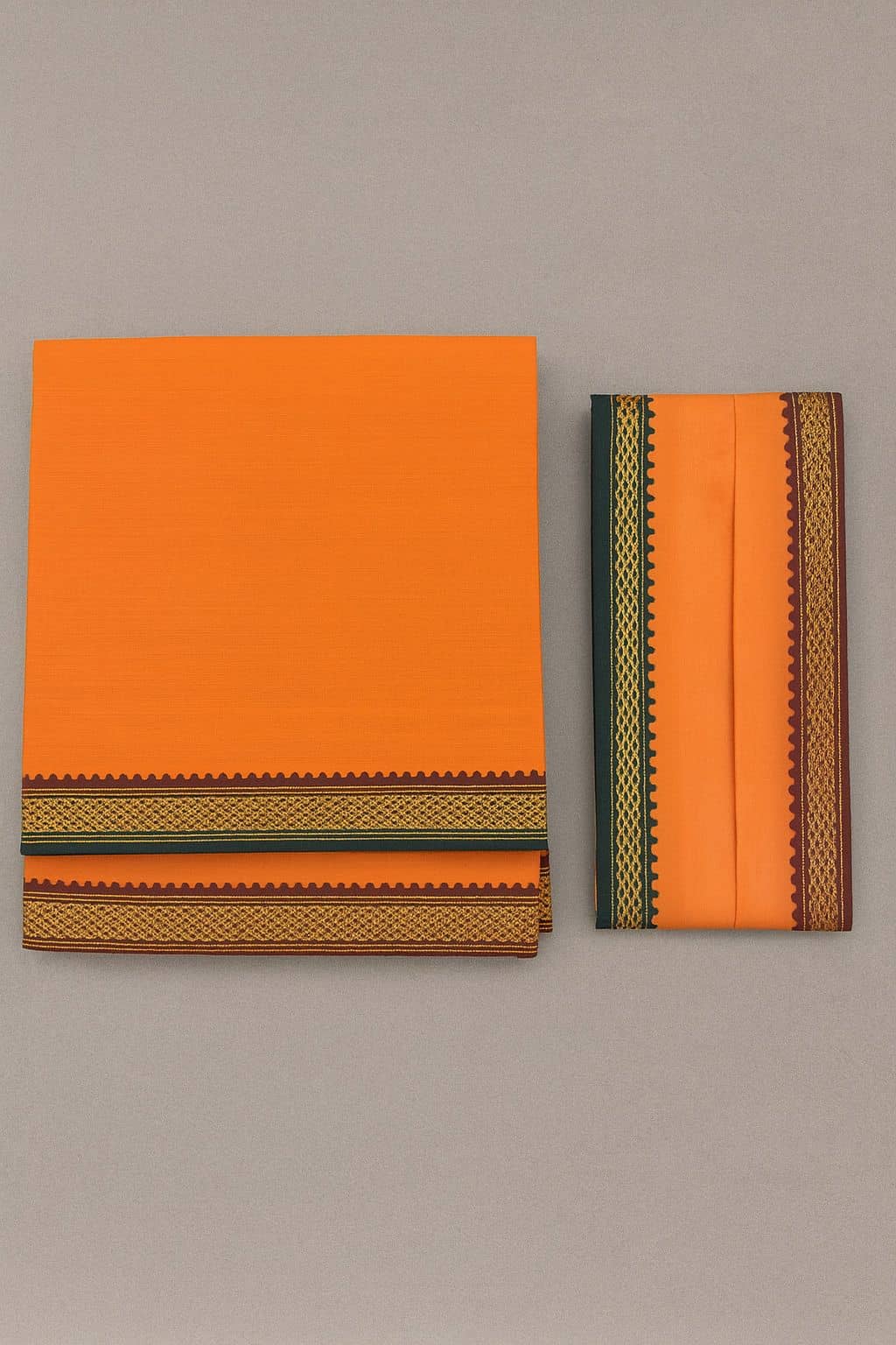 Shyam Handloom Cotton Men's Dhoti Orange ( Pack of 1 )