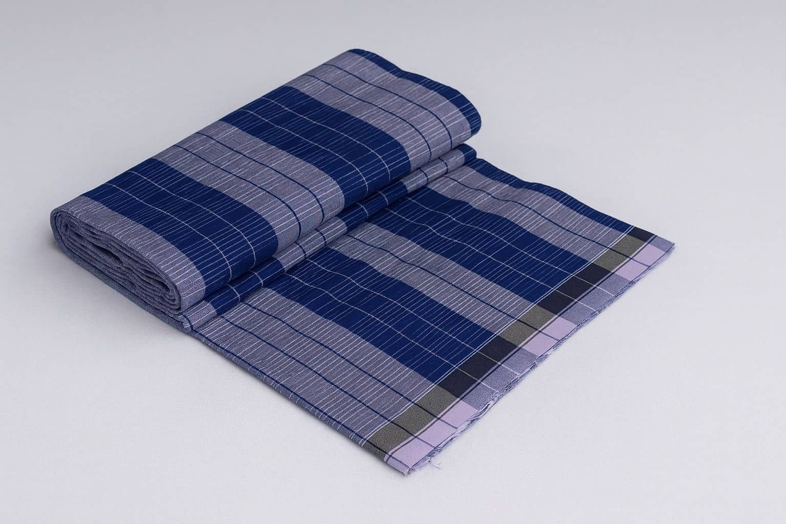 Shyam Handloom Cotton Men's Lungi Navy Blue ( Pack of 1 )
