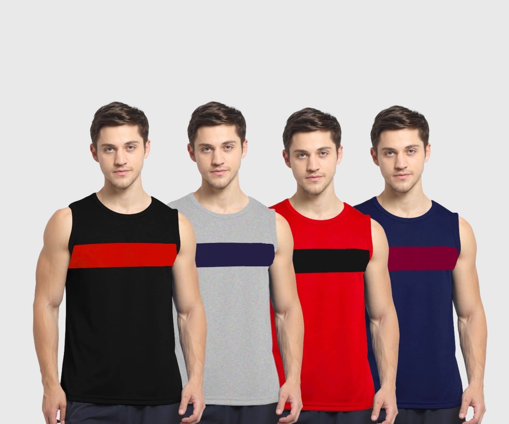 Drako Pack of 4 Cotton Basic Vest For Men ( Multicolor ) - Nightwear & Loungewear | Buy online on ZillyBuy