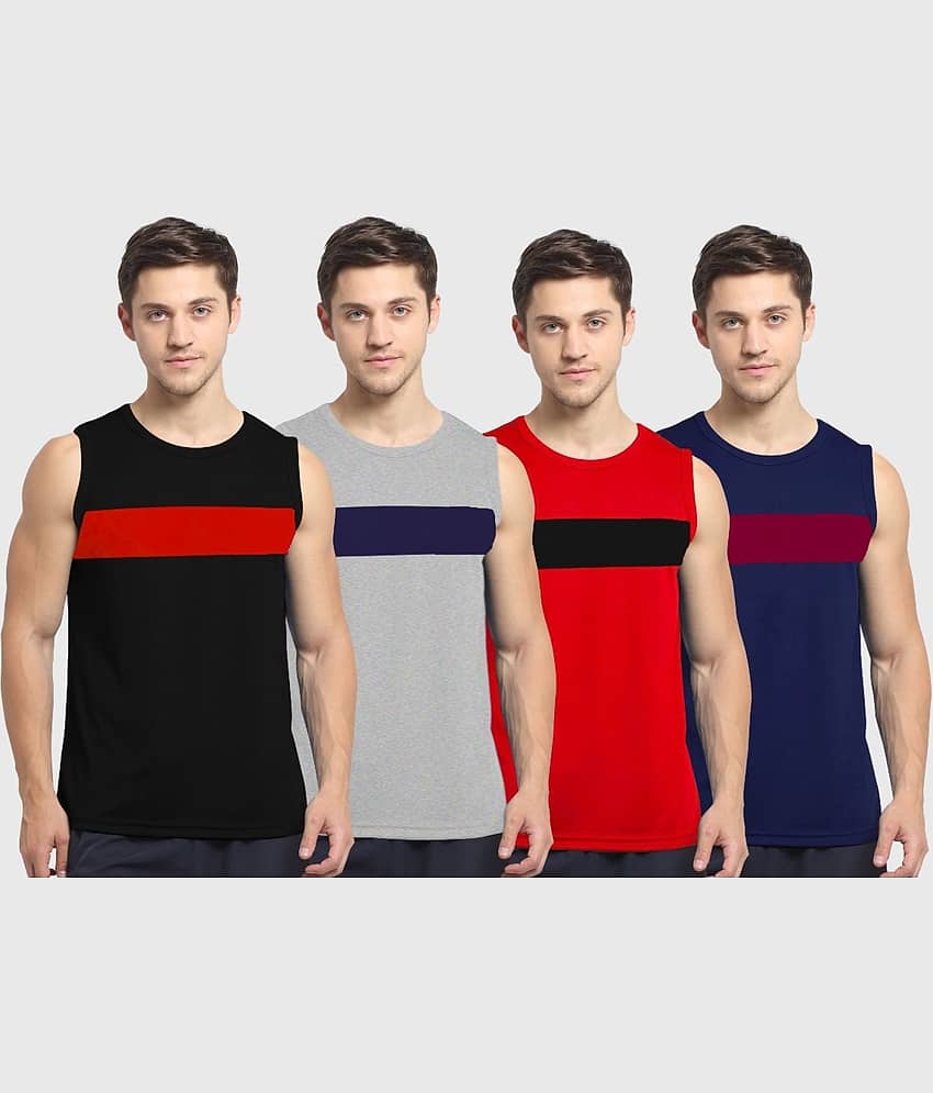 Drako Pack of 4 Cotton Basic Vest For Men ( Multicolor ) - Nightwear & Loungewear | Buy online on ZillyBuy