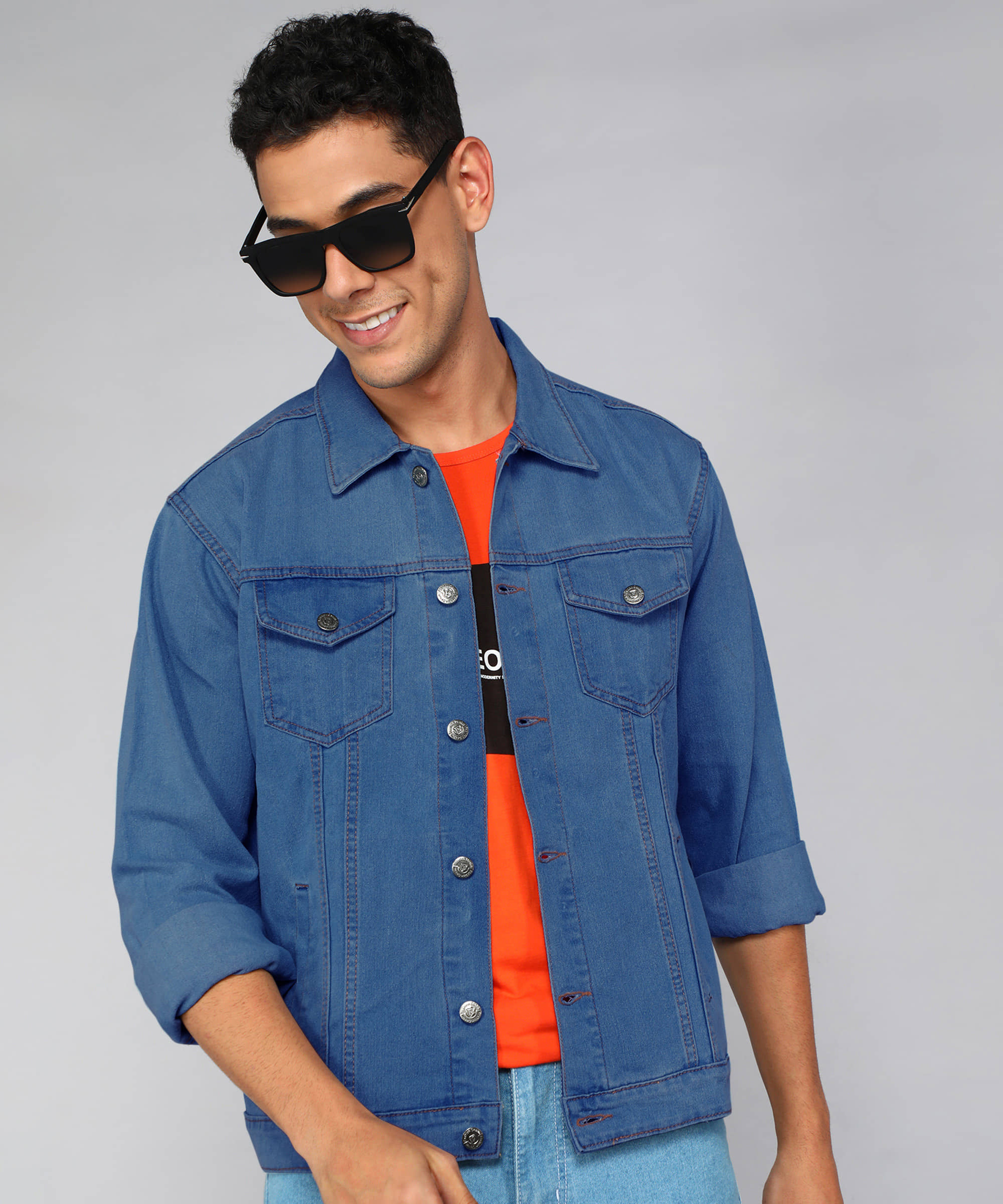 FTX Denim Men's Denim Jacket - Light Blue ( Pack of 1 ) - Jackets & Coats | Buy online on ZillyBuy