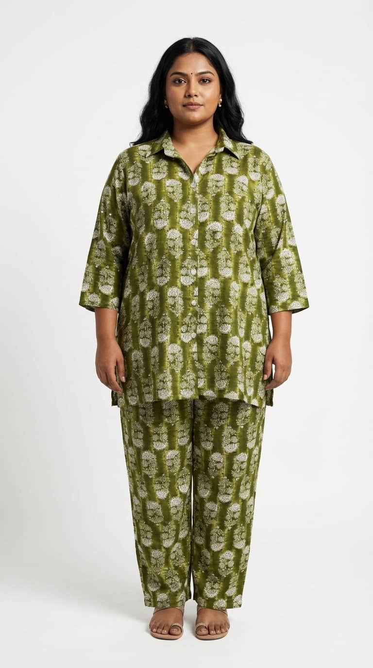 Swasti Women Shirt With Trousers Co-Ord Set ( Green )