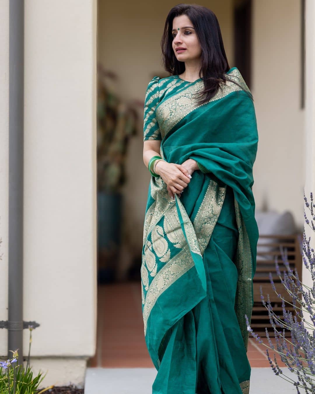 fab woven Art Silk Woven Design Banarasi saree With Unstitched Blouse Piece ( Rama ) - Sarees | Buy online on ZillyBuy