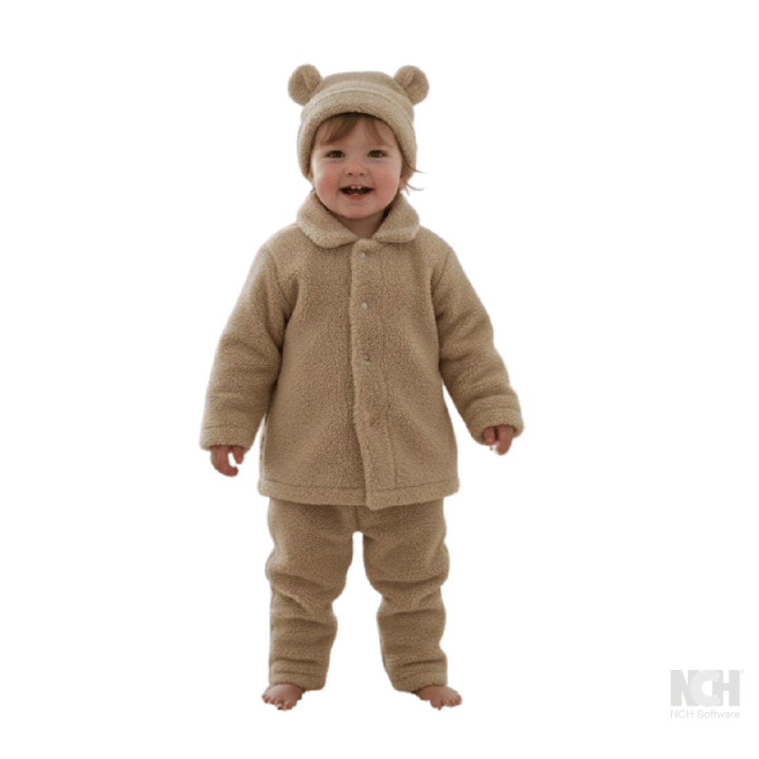 harshvardhanmart.com Pack of 1 Unisex Faux Fur Sweatshirt & Trackpant Set ( Camel )