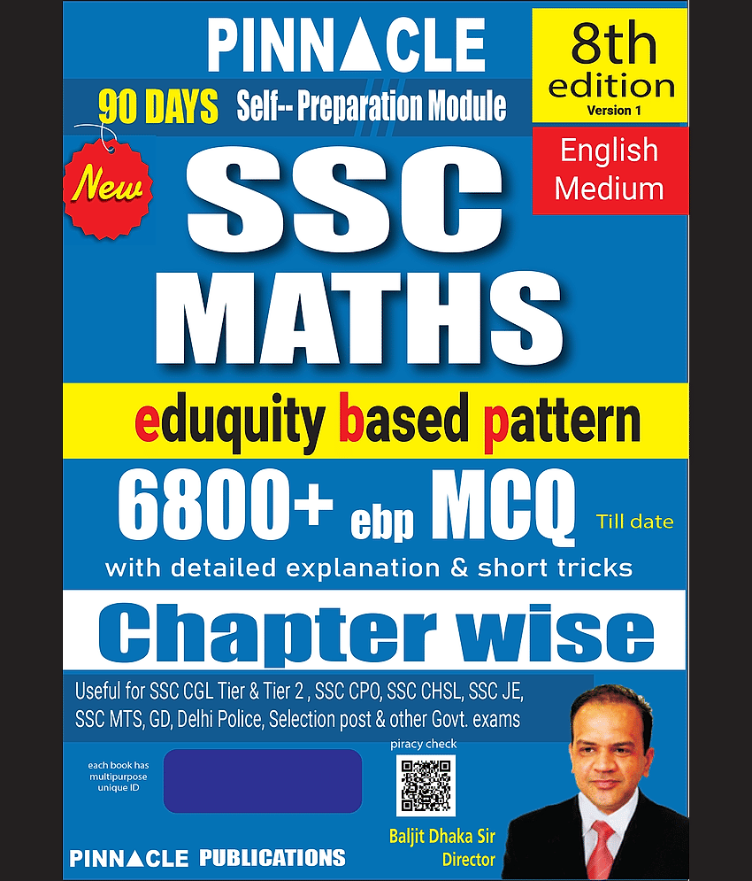 SSC Maths 6800+ MCQs book 2026 | eduquity based new pattern | chapterwise with detailed solutions & short tricks | 8th edition | english medium - Stationery | Buy online on ZillyBuy