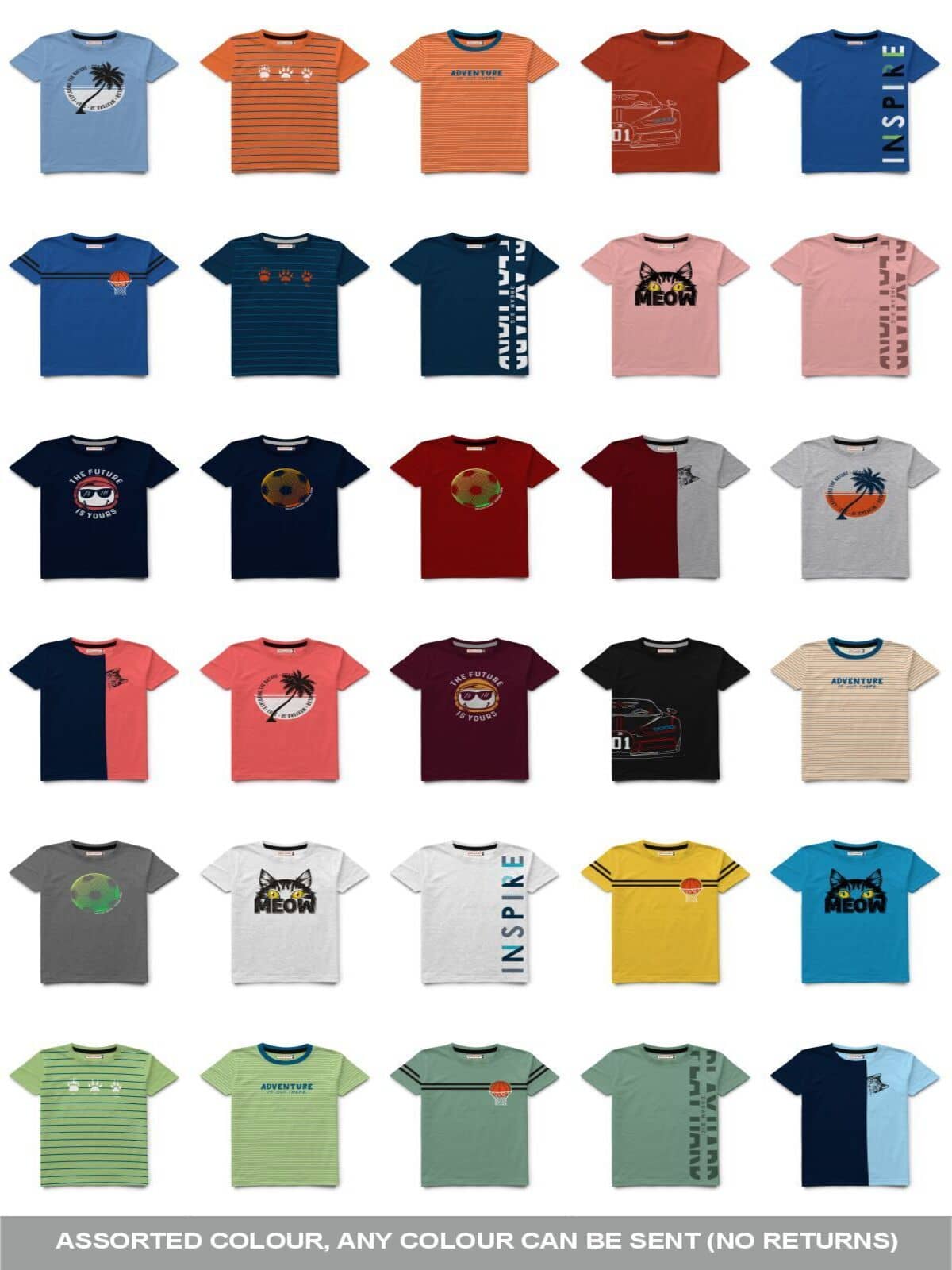 HELLCAT Pack of 1 Boys Cotton Blend T-Shirt ( Multicolor )