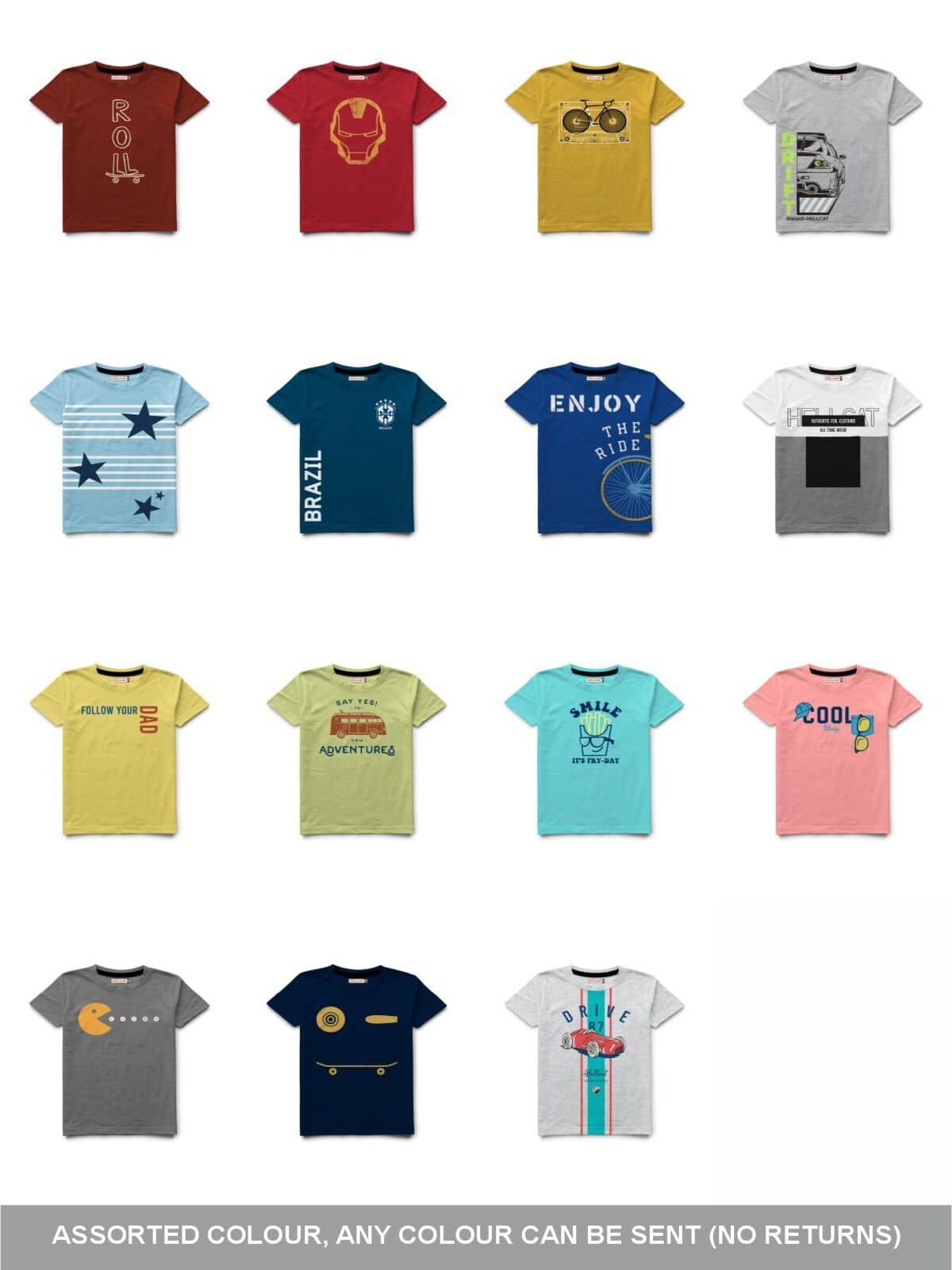 HELLCAT Pack of 1 Boys Cotton Blend T-Shirt ( Multicolor )