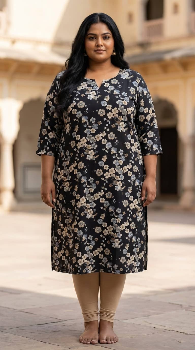 Swasti Women Crepe Printed Straight Kurti ( Black ) - Kurtis, Tunics | Buy online on ZillyBuy