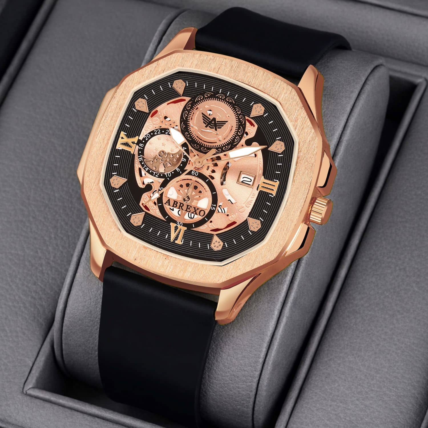 Abrexo Black Silicon Analog Men's Watch